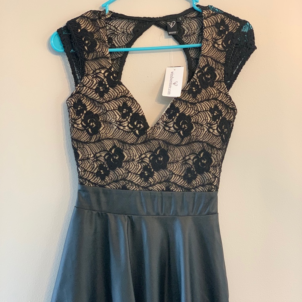 NWT leather and lace dress size small